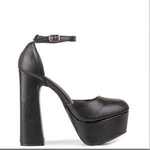 Quanticlo Mary Jane platform heels - black leather